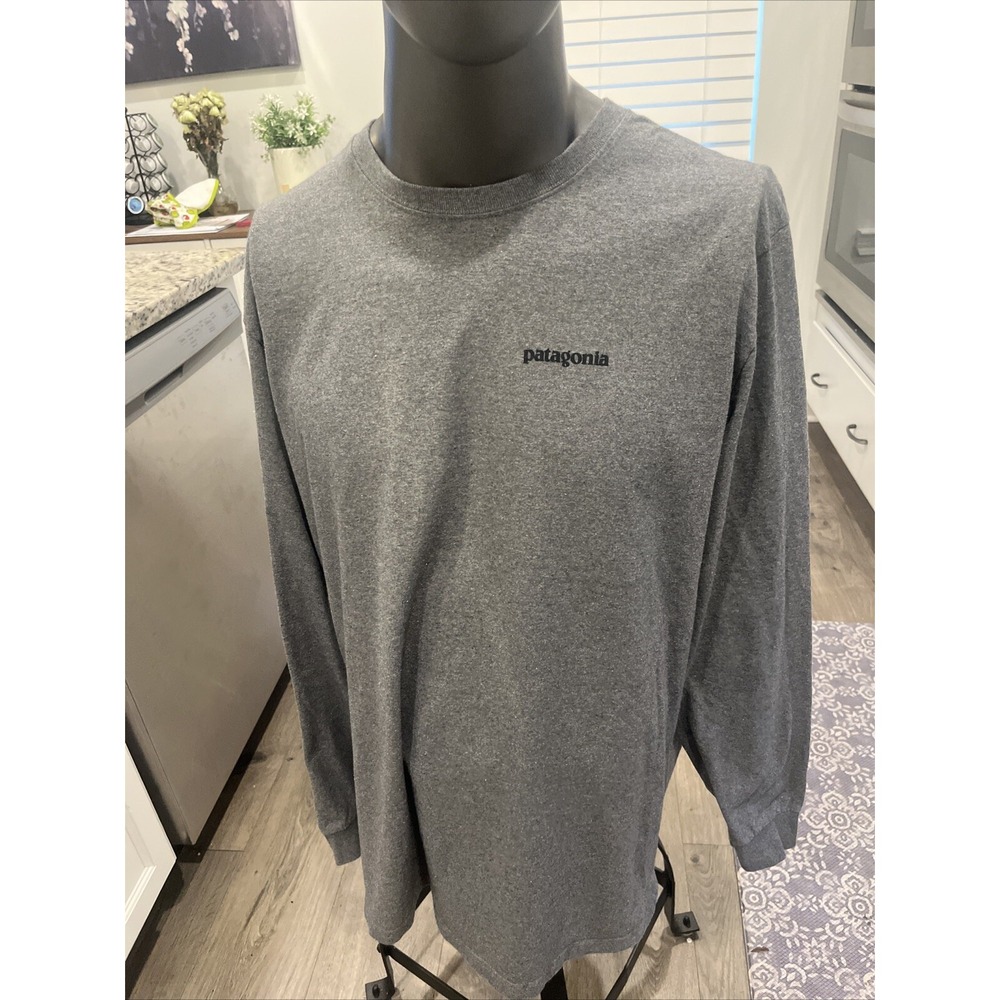 Patagonia Mens - P-6 Logo Long Sleeve Responsibili-Tee T-shirt - Gravel Heather